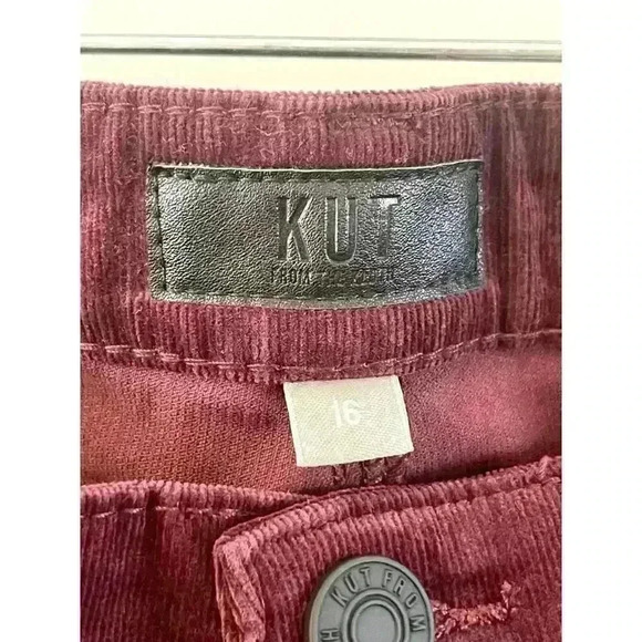 NWT Kut From The Kloth KAREN Womens Size 16 Corduroy Baby Bootcut Burgundy soft - Picture 3 of 6